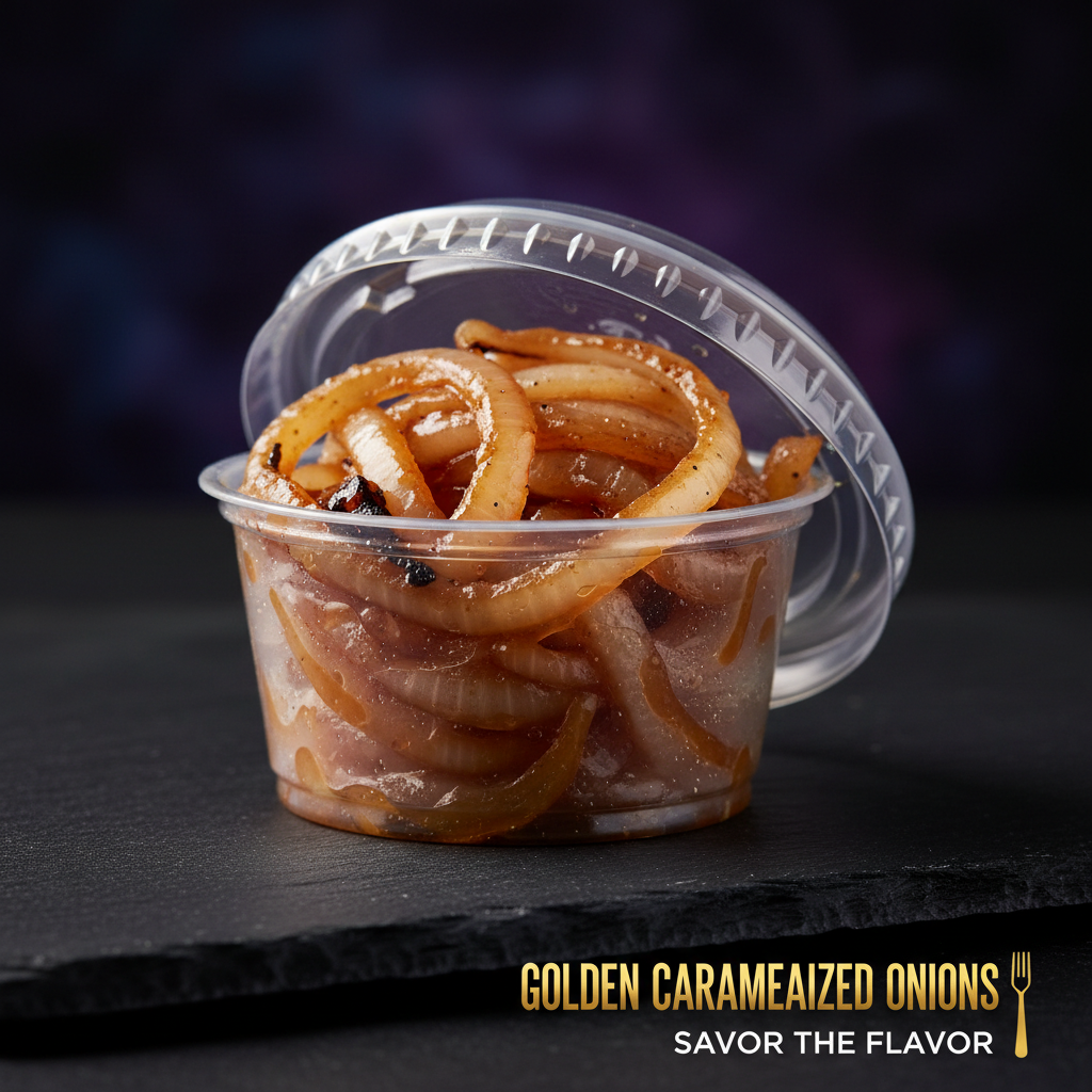 Grilled Onions in a 2oz portion cup