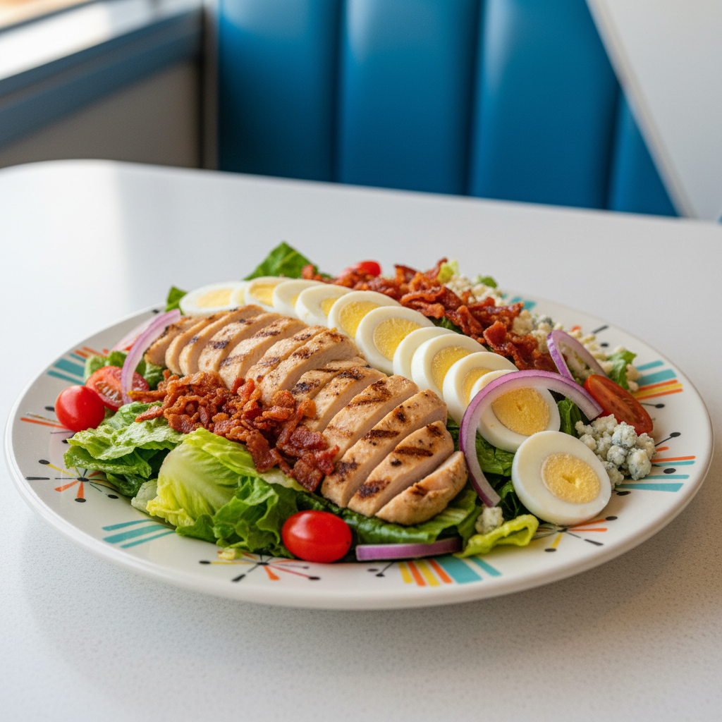 Soho Cobb Cover-Up salad on starburst diner plate