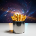 Starlight Gold Fries galaxy background