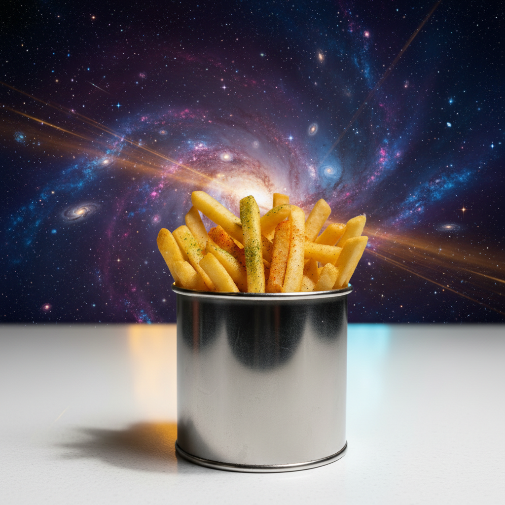 Starlight Gold Fries galaxy background