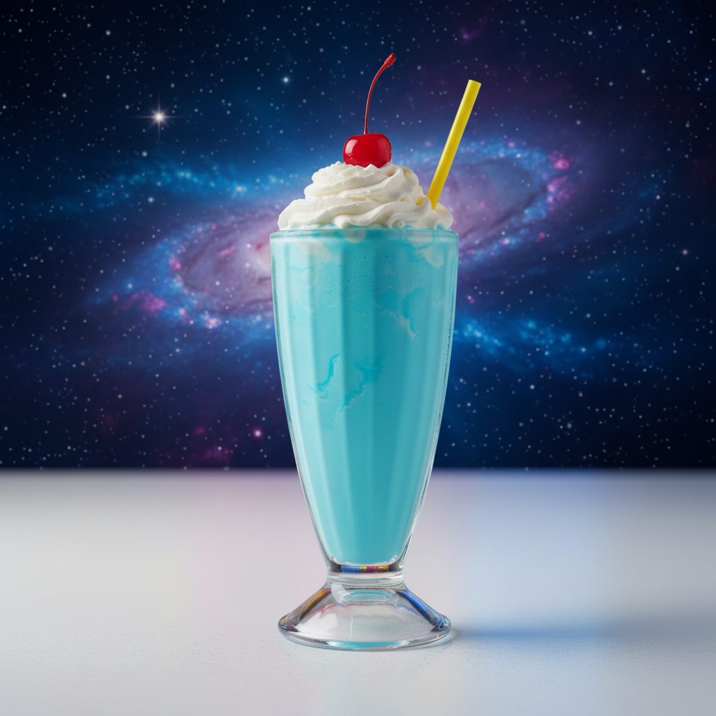 Galactic Blue Milkshake galaxy background