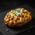 Area 51 Classic loaded potato with cheddar, chicken, sour cream, green onions and butter