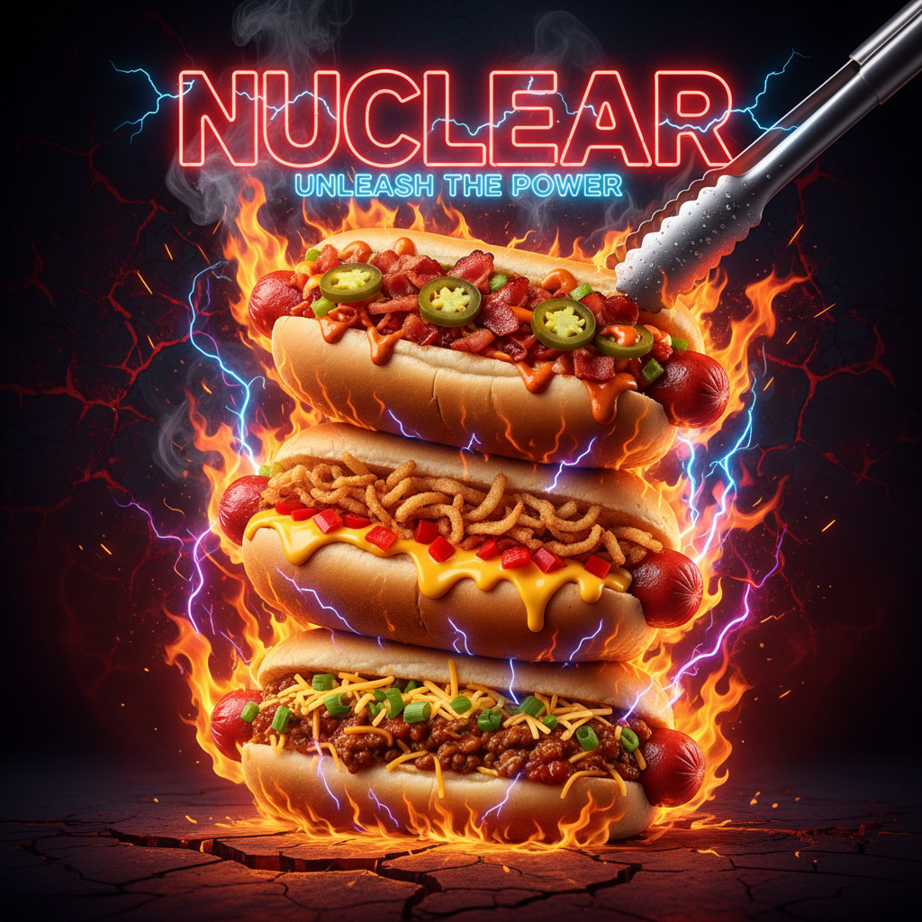 Nuclear Style – 3 Hot Dogs